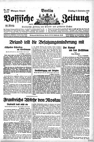 Vossische Zeitung vom 06.09.1927
