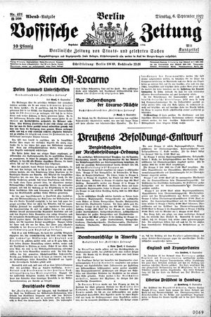 Vossische Zeitung vom 06.09.1927