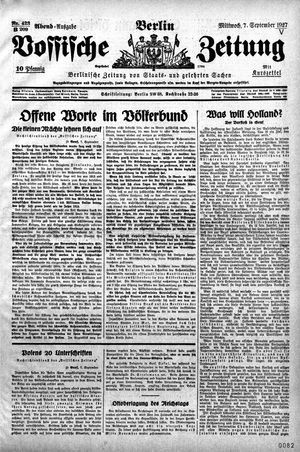 Vossische Zeitung vom 07.09.1927