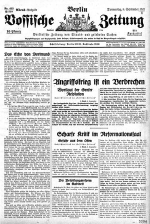 Vossische Zeitung vom 08.09.1927