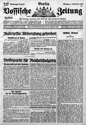 Vossische Zeitung vom 11.09.1927