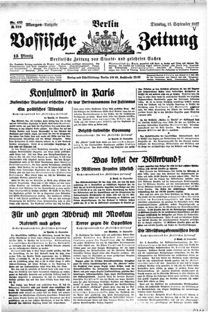 Vossische Zeitung vom 13.09.1927