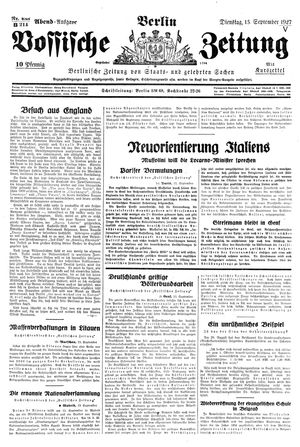 Vossische Zeitung vom 13.09.1927