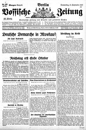 Vossische Zeitung vom 15.09.1927