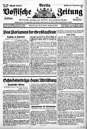 Vossische Zeitung vom 16.09.1927