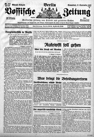 Vossische Zeitung vom 17.09.1927