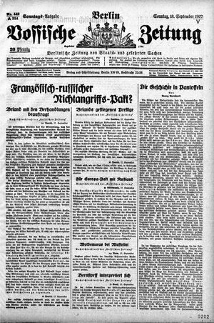 Vossische Zeitung vom 18.09.1927