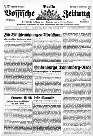 Vossische Zeitung vom 19.09.1927