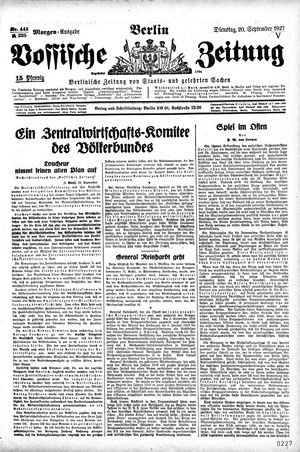 Vossische Zeitung vom 20.09.1927