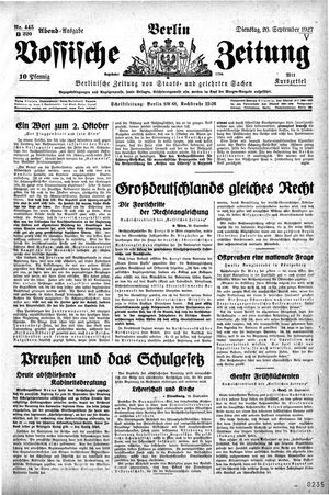 Vossische Zeitung vom 20.09.1927