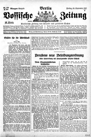 Vossische Zeitung on Sep 23, 1927
