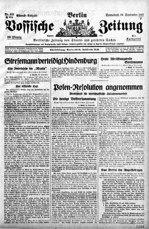 Vossische Zeitung vom 24.09.1927