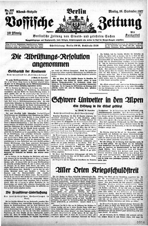 Vossische Zeitung vom 26.09.1927