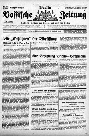 Vossische Zeitung vom 27.09.1927
