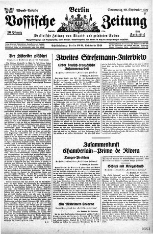 Vossische Zeitung vom 29.09.1927