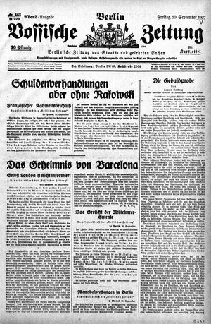 Vossische Zeitung vom 30.09.1927