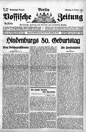Vossische Zeitung vom 02.10.1927