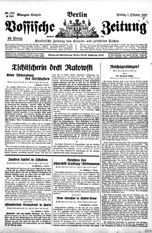 Vossische Zeitung vom 07.10.1927