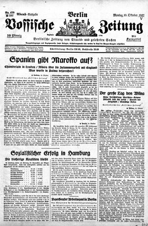 Vossische Zeitung vom 10.10.1927