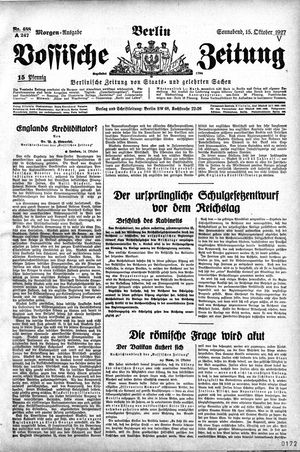 Vossische Zeitung vom 15.10.1927