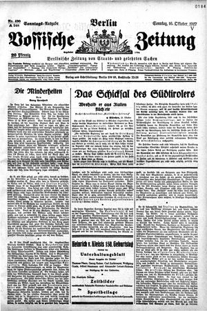 Vossische Zeitung vom 16.10.1927