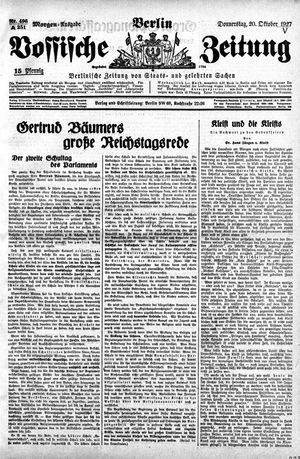 Vossische Zeitung vom 20.10.1927