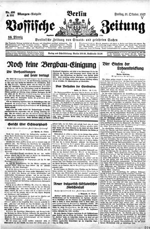 Vossische Zeitung vom 21.10.1927