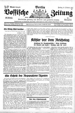 Vossische Zeitung vom 21.10.1927