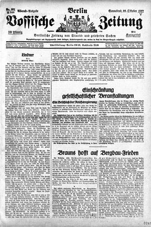 Vossische Zeitung vom 22.10.1927
