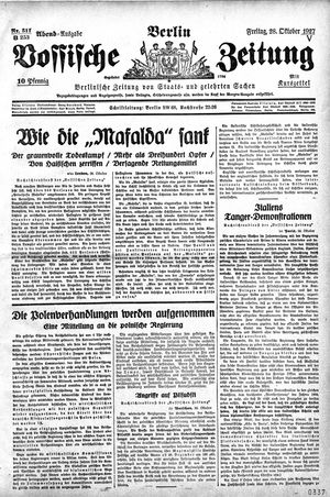 Vossische Zeitung vom 28.10.1927