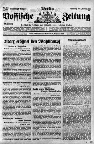 Vossische Zeitung vom 30.10.1927