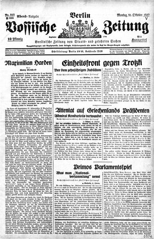Vossische Zeitung on Oct 31, 1927