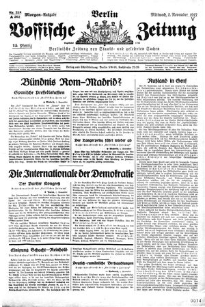 Vossische Zeitung vom 02.11.1927