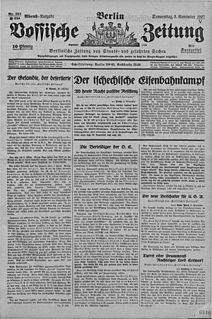 Vossische Zeitung vom 03.11.1927
