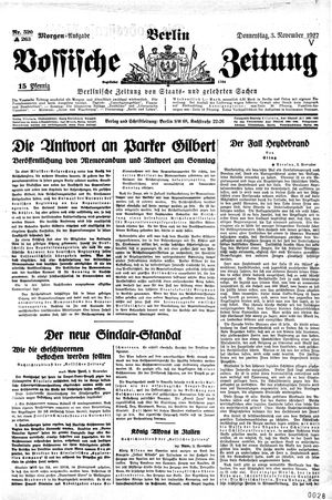 Vossische Zeitung vom 03.11.1927