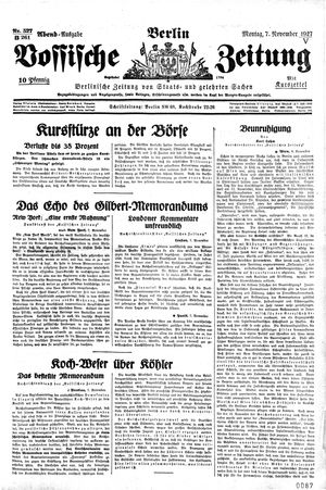 Vossische Zeitung on Nov 7, 1927