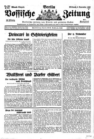 Vossische Zeitung vom 09.11.1927