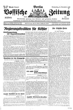 Vossische Zeitung vom 10.11.1927