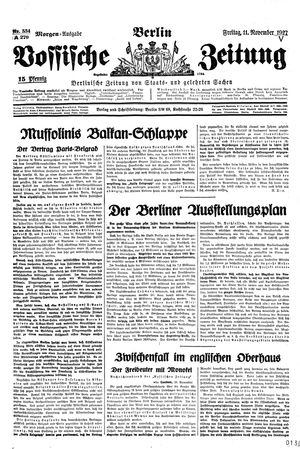 Vossische Zeitung vom 11.11.1927
