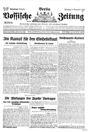 Vossische Zeitung vom 13.11.1927
