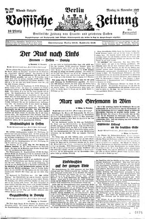 Vossische Zeitung on Nov 14, 1927