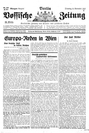 Vossische Zeitung vom 15.11.1927