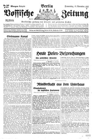Vossische Zeitung vom 17.11.1927