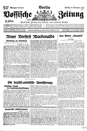 Vossische Zeitung on Nov 18, 1927