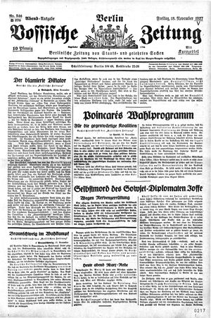 Vossische Zeitung on Nov 18, 1927
