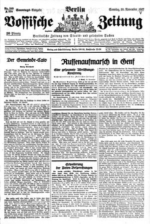 Vossische Zeitung vom 20.11.1927