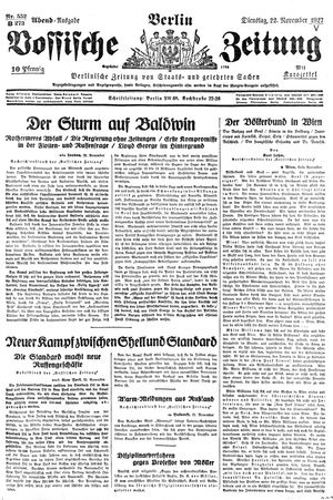 Vossische Zeitung vom 22.11.1927