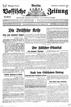Vossische Zeitung on Nov 23, 1927