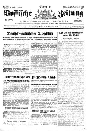 Vossische Zeitung on Nov 23, 1927