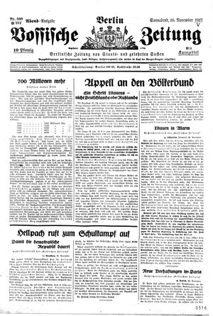 Vossische Zeitung vom 26.11.1927